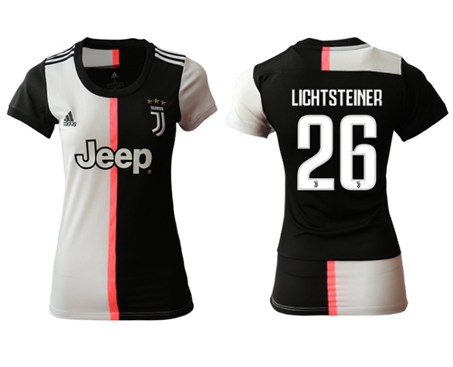 Women's Juventus #26 Lichtsteiner Home Soccer Club Jersey